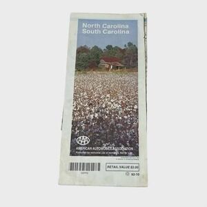 American Automobile Association AAA North and South Carolina Vintage Map 1993
